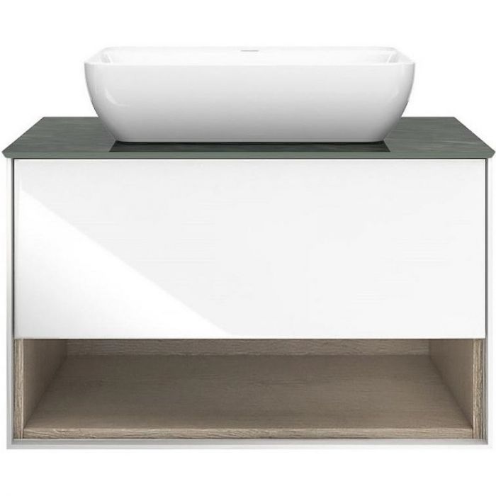 Тумба под раковину Kerama Marazzi Plaza Modern 80 PLB.M.80.1\WHT подвесная Белая глянцевая