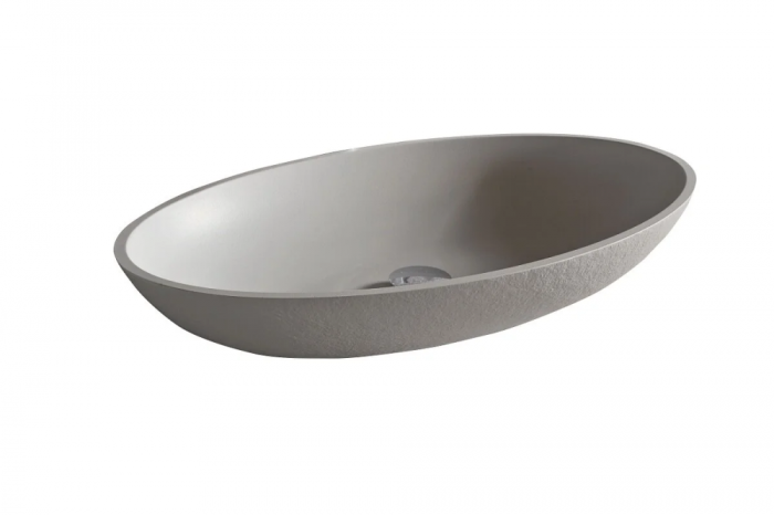 Раковина накладная Acquabella Lavabo LAVABO_ON-TOP_OVAL_SLATE_MARFIL серый