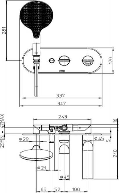 Смеситель для ванны Bossini Apice Z00557.030 Хром