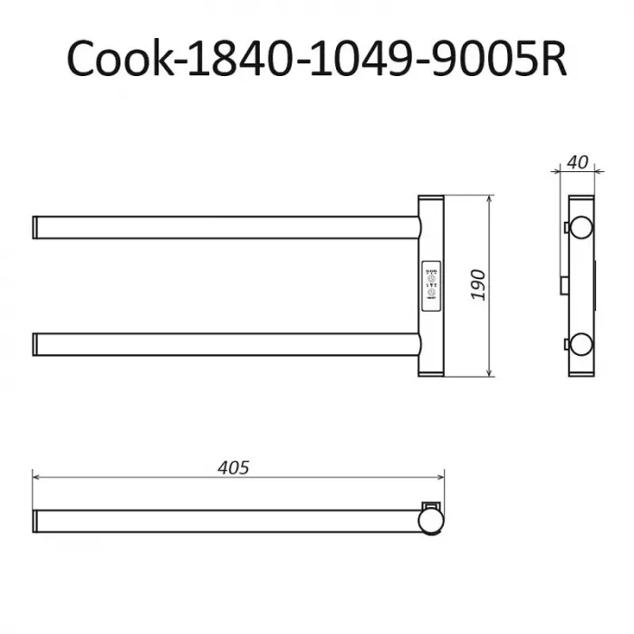 Полотенцесушитель электрический Маргроид Cook Cook-1840-1049-9005R черный