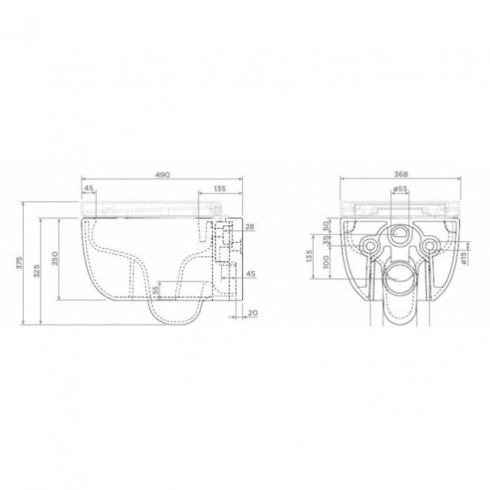 Комплект Berges Wasserhaus Novum 043309 кнопка белая