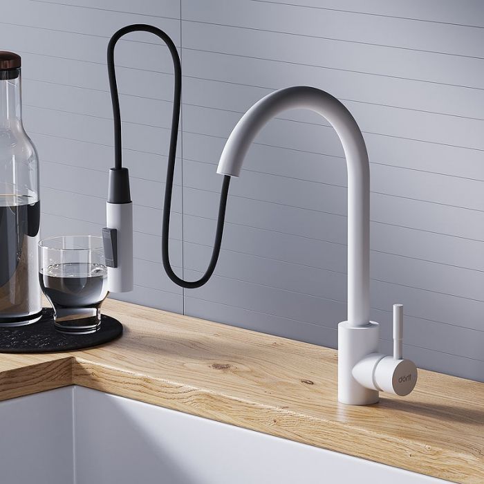 Смеситель для кухни Dorff Logic D3007533, белый матовый