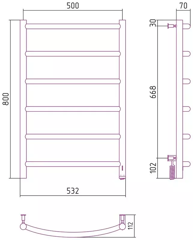 Полотенцесушитель электрический Сунержа Галант 4.0 00-0830-8050 хром