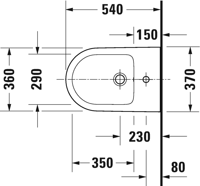 Подвесное биде Duravit D-Neo 2295150000, белый