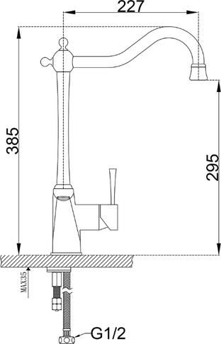 Смеситель для кухни Zorg Sanitary ZR 353 YF-BR, бронза