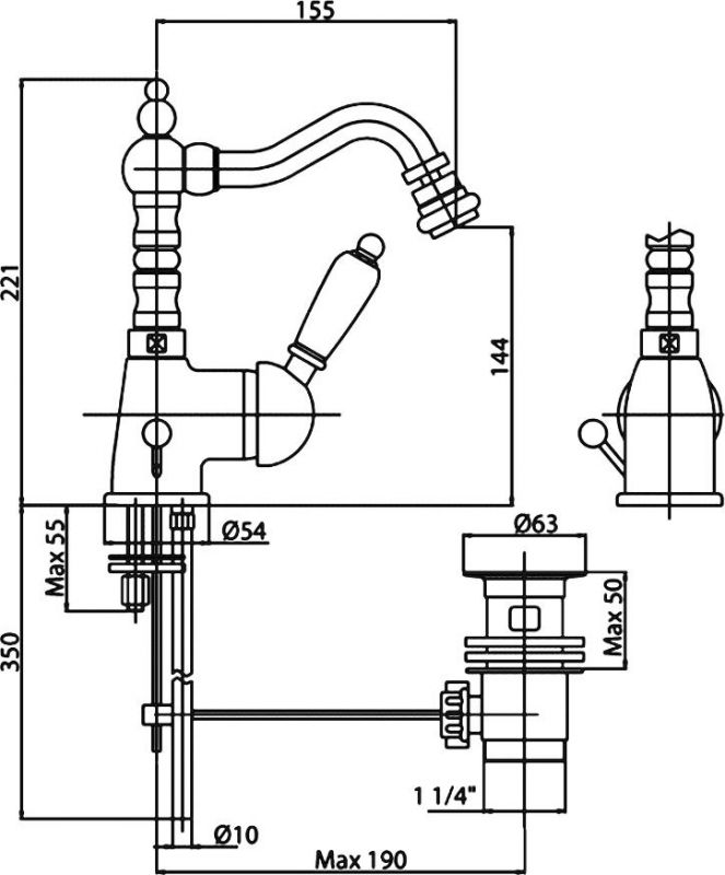 Тумба под раковину Corozo Монро 65 Z3 SD-00000993, белый