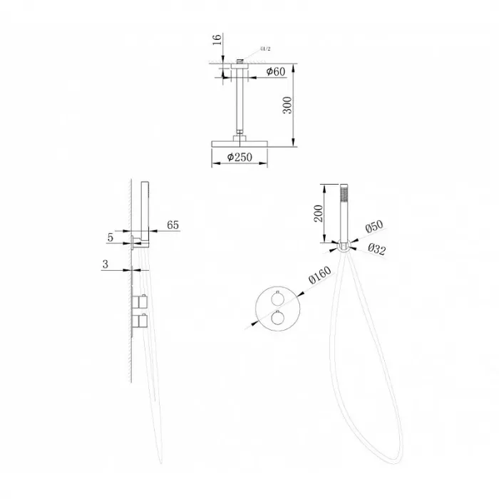 Душевая система Abber Wasser Kreis AF8121RG золото