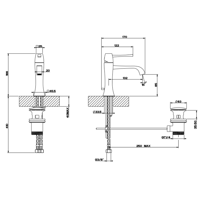 Смеситель для раковины Gessi Mimi 31101#031, хром