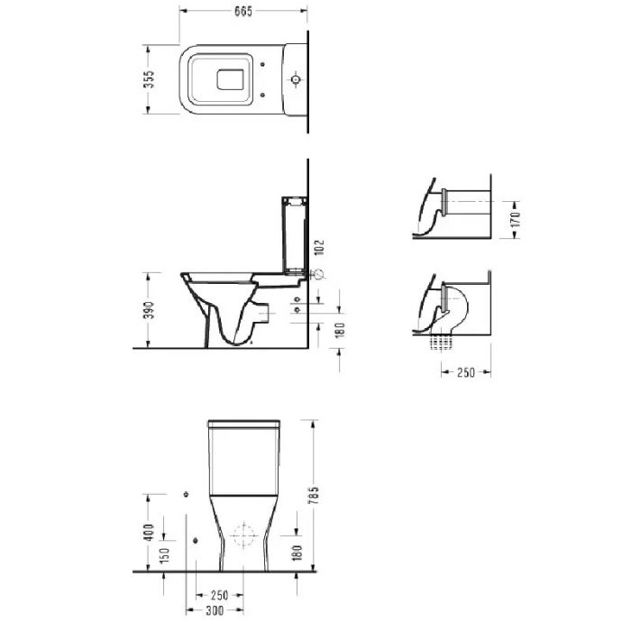 Унитаз-компакт Serel Diagonal DG02SL, сиденье Silent Close, белый