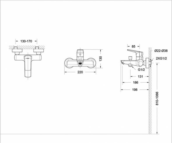 Излив для ванной Hansgrohe Metropol 32543670, чёрный матовый