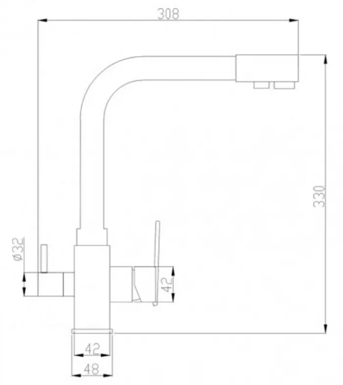 Смеситель для кухни Zorg Steel Hammer SH 805 SATIN серый