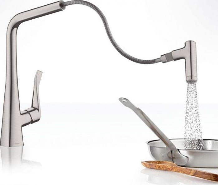 Смеситель для кухонной мойки Hansgrohe Metris 14820800, сталь