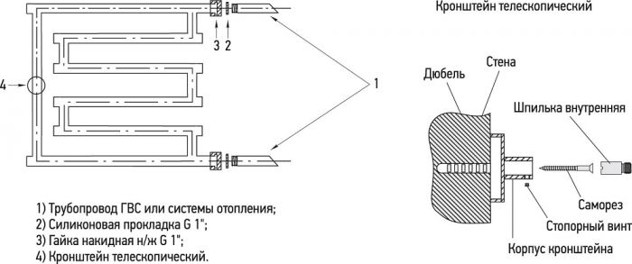 Полотенцесушитель водяной Сунержа High-tech L 50x65