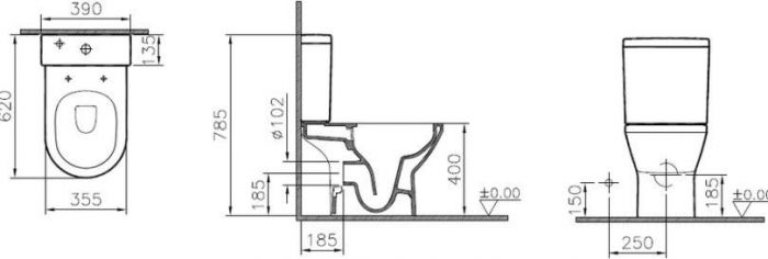 Унитаз-компакт Vitra Integra Round 9833B003-7206, крышка микролифт
