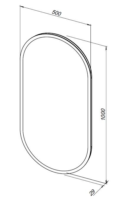 Зеркало Aquanet Монте 50 00288970 белый, Led подсветка