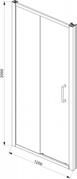 Душевая дверь в нишу 120 см Bravat Blackline BD120.4101B стекло прозрачное