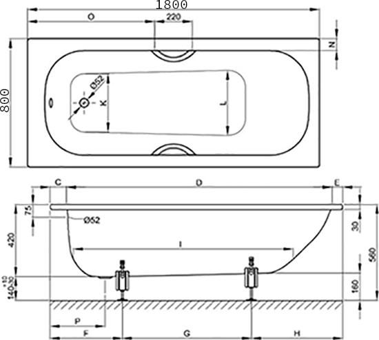 Ванна с шумоизоляцией Bette Form 2020 2950-000 AD, PLUS 180х80х42, с BetteGlasur Plus, белый