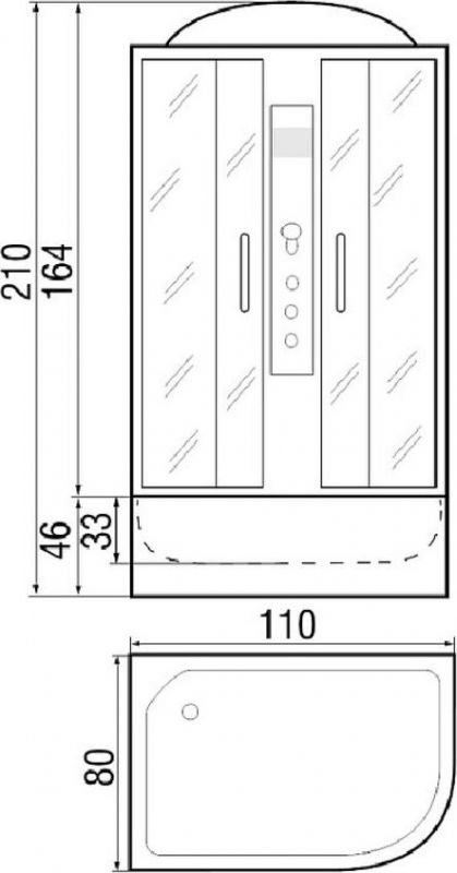 Душевая кабина 110*80*210см River Dunay 110/80/46 MT R