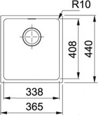 Кухонная мойка 36 см Franke Sirius SID 110-34 3,5" 125.0443.350, оникс