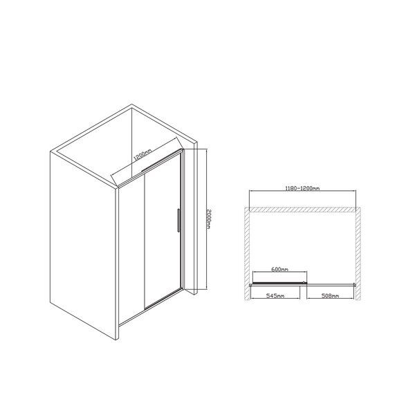 Душевая дверь Vincea Slim-U VDS-2SU120CL 120x200 см, хром, стекло прозрачное