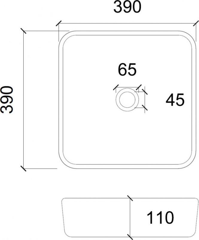 Раковина накладная Abber Glas AK2311B, черный