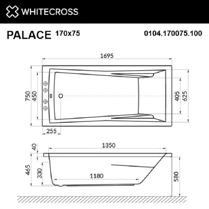 Акриловая ванна Whitecross 170х75 0104.170075.100 белый