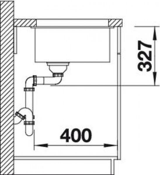 Кухонная мойка Blanco Subline 400-U 523424 алюметаллик