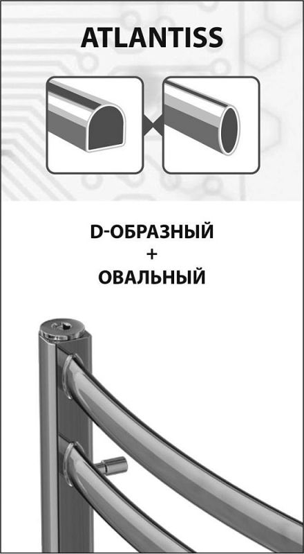 Полотенцесушитель водяной 50x60 см Lemark Atlantiss LM32607R П7, хром