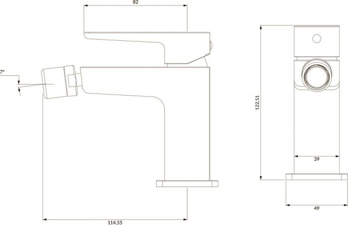 Смеситель для биде Omnires Parma PM7420GR, графит