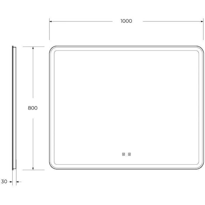 Зеркало BelBagno Marino SPC-MAR-1000-800-LED-TCH-SND 100 см, с подсветкой и сенсорным выключателем